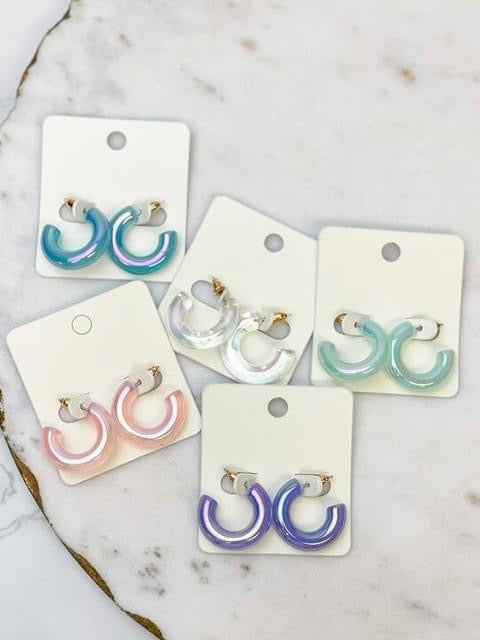 Mini Pearlescent Hoops